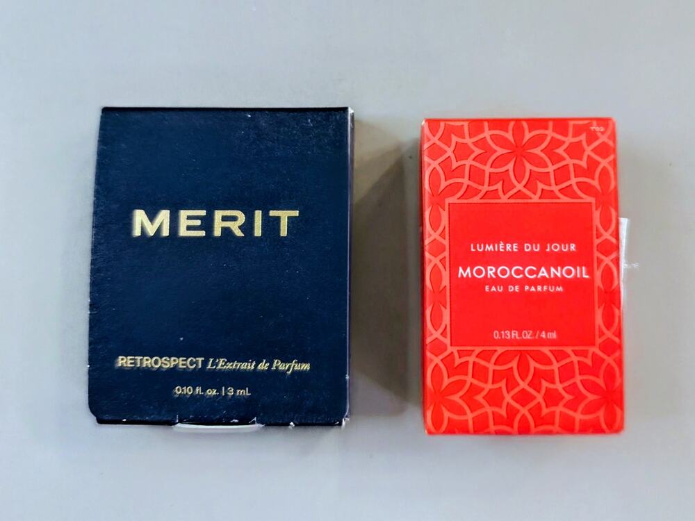 Merit Retrospect 3ml Spray & Moroccan Oil Lumiere Du Jour 4ml Dabber